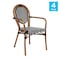 Flash Furniture Lourdes Thonet French Bistro Stacking Chair w/Arms, Blk and Wht PE Rattan and Natural Alum Frm, 4PK 4-SDA-AD642002A-BKWH-NAT-GG - alternate 8
